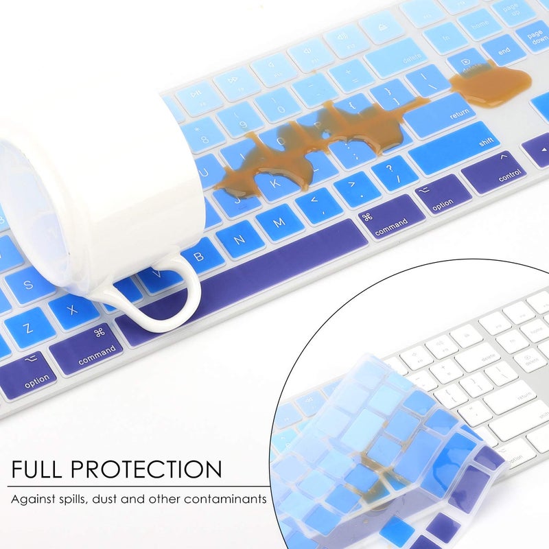 Allinside Ombre Blue Cover for Apple iMac Magic Wireless Keyboard with Numeric Keypad MQ052LL/A A1843 US Layout - Image 5